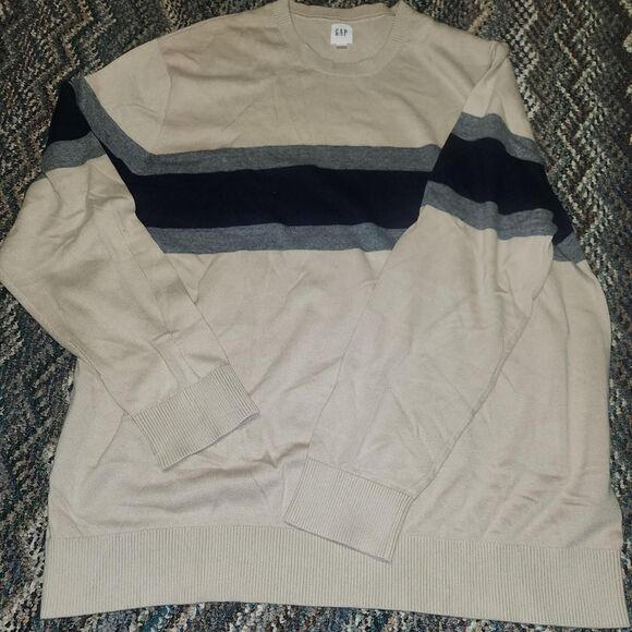 Gap Cream and Navy Striped Sweater - Picture 1 of 2
